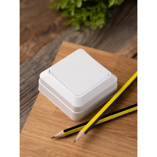 Рим Выключатель 1-клавишный 10А белый EKF