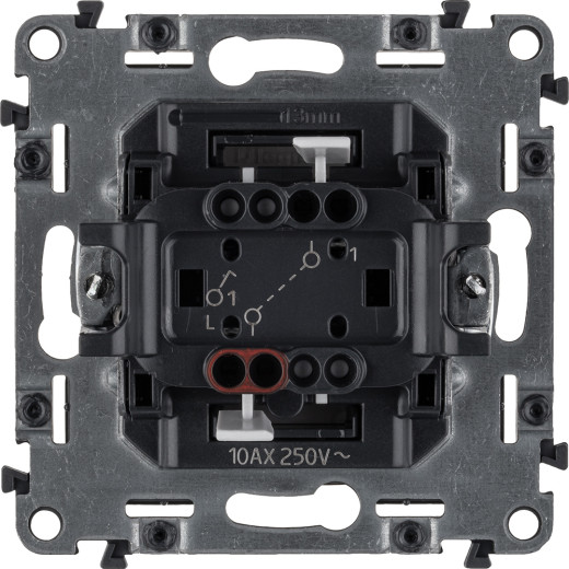 Valena ALLURE.Выключатель 10АХ 250В с лицевой панелью.Безвинтовые зажимы.Алюминий