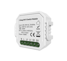 Denkirs RL1001-SM/1 Одноканальное Wi-Fi реле-выключатель 1 x 2300 Вт / 250 Вт для LED