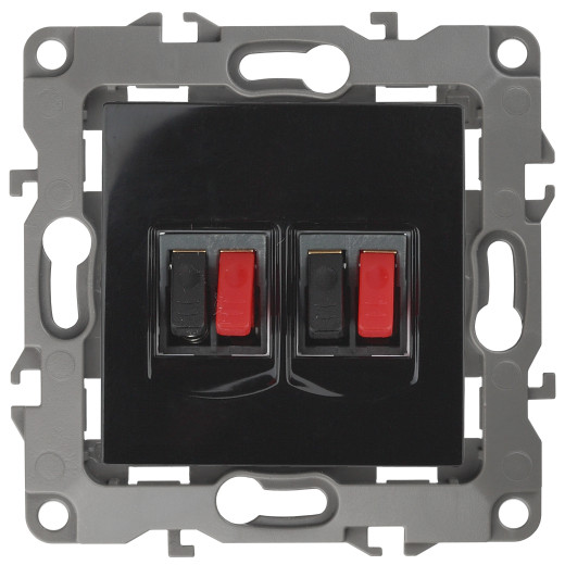 Розетка ЭРА Серия 12 12-3112-06 аудио двойная IP20 чёрный