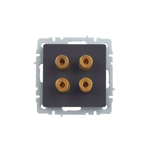 BRITE Аудиорозетка 4-мест. РА10-БрГ граф. IEK