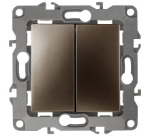 ЭРА 12-1104-13 Выключатель двойной, 10АХ-250В, IP20, Эра12, бронза (10/100/3200)