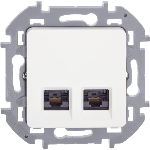 Розетка компьютерная двойная RJ45 категория 5e UTP - Legrand/Daccord Inspiria - белый