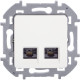 Розетка компьютерная двойная RJ45 категория 5e UTP - Legrand/Daccord Inspiria - белый