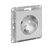 EKF Эпика Механизм розетки, 16А, с заземлением, со шторками, алюминий.
