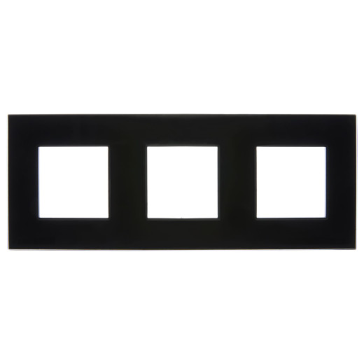 SKANDY Рамка 3-мест. SK-F23Bl стекло черн. IEK