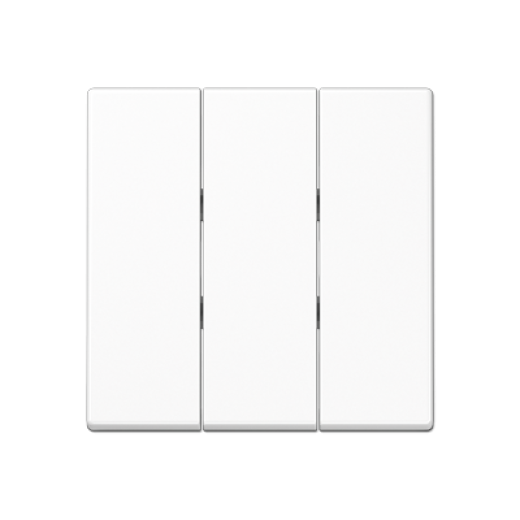 Тройная клавиша для балансирных механизмов выключателей (кнопок), термопласт, белый, A500