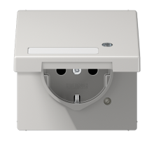 JUNG SCHUKO-розетка с крышкой, светло-серый