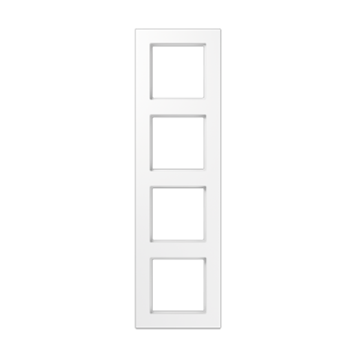 Рамка для вертикальной и горизонтальной установки, 4 поста, термопласт, белый, A550