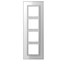 JUNG LS plus Стекло белое Рамка 4-ая