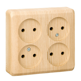 Systeme Electric Этюд наруж Дача Сосна Розетка 4-ая б/з без шторок