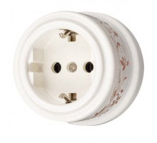 BIRONI Лизетта Керамика Белый Розетка с/з (декор D6/2)