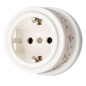 BIRONI Лизетта Керамика Белый Розетка с/з (декор D6/2)