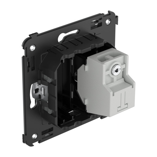 Розетка TV проходная в стену, Avanti, черный квадрат