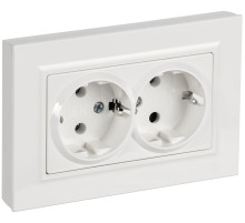 IEK BRITE Роз 2-я с з/к без з/ш пл 16А в сб РСПл12-3-БрБ бел