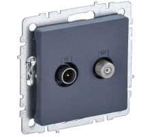 IEK BRITE BASE Маренго Розетка двойная TV+SAT РТВ/РСп12-БрМ