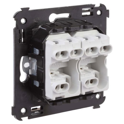 Переключатель двухклавишный в стену, Avanti, белое облако