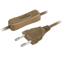 Navigator Шнур 61 721 NPS-FS-170-2x0.5-BR 1.7м с выкл. коричневый