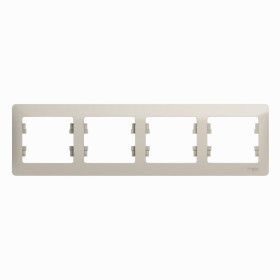 Systeme Electric Glossa Молочный Рамка 4-ая, горизонтальная