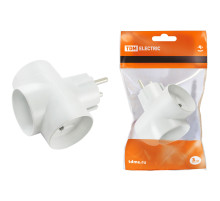 TDM Тройник 3х2П 16А 250B белый