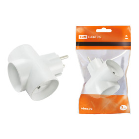 TDM Тройник 3х2П 16А 250B белый