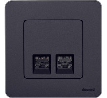 Legrand/Daccord INSPIRIA Антрацит Двойная розетка RJ 45 - категория 6 - UTP.