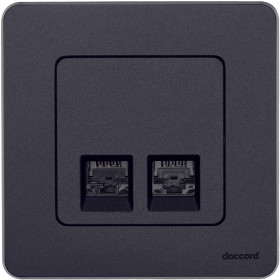 Legrand/Daccord INSPIRIA Антрацит Двойная розетка RJ 45 - категория 6 - UTP.