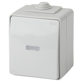 ЭРА Переключатель Эксперт 11-1610-03 с подсветкой IP65 10АХ-250В ОУ серый