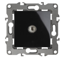 ЭРА 12-3102-06 Розетка TV проходная, IP20, Эра12, чёрный (10/100/3200)