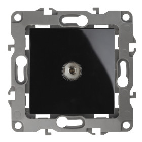 ЭРА 12-3102-06 Розетка TV проходная, IP20, Эра12, чёрный (10/100/3200)