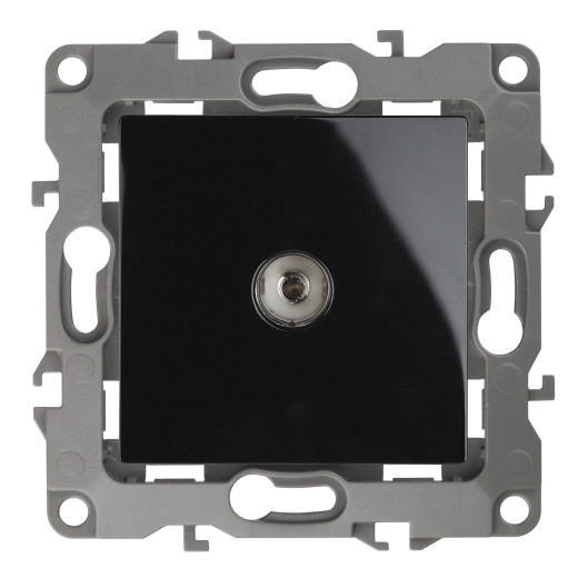 12-3102-06 ЭРА Розетка TV проходная, IP20, Эра12, чёрный (10/100/3200)