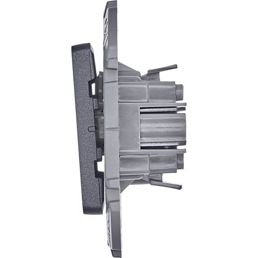 Выключатель одноклавишный - Legrand/Daccord Inspiria - 10АХ 250В безвинтовые зажимы - антрацит