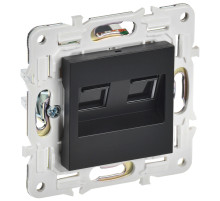 IEK SKANDY Черный Розетка компьютерная двойная RJ45 кат.5E SK-K03Bl