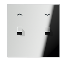 JUNG LS1912 Хром Центральная плата с символом «стрелки», 1 пост, 2 тумблера,куб; метал. исполнение