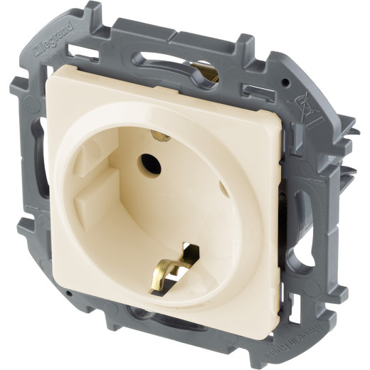 Розетка с заземлением - Legrand/Daccord Inspiria - без шторок 16А 250В винтовые зажимы - слоновая кость