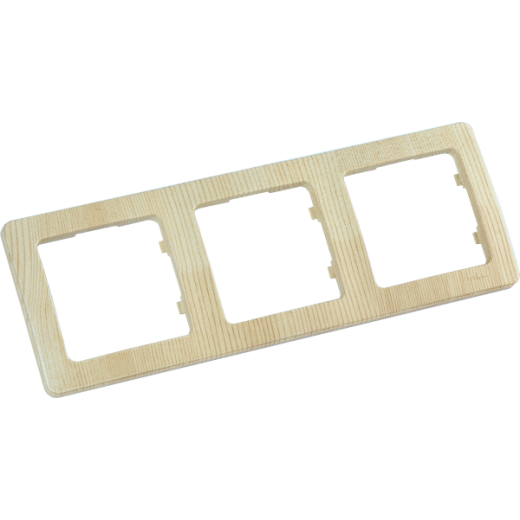 Р403-02 Рамка трёхместная, скрытой установки, цвет сосна