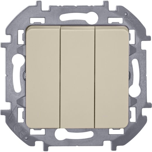 Выключатель трёхклавишный - Legrand/Daccord Inspiria - 10АХ 250В винтовые зажимы - слоновая кость