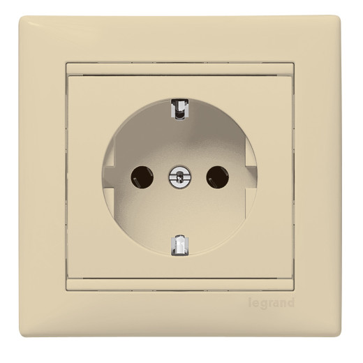 Розетка с заземлением - Legrand Valena - без шторок 16А 250В винтовые зажимы - слоновая кость