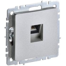IEK BRITE BASE Алюминий Розетка комп. RJ45 кат.6 РК11-БрА
