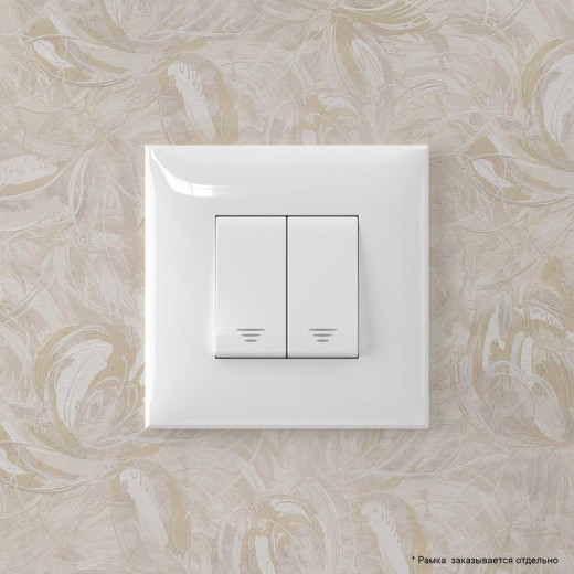 Кнопка двухклавишная в стену, Avanti, белое облако