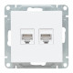Механизм розетки RJ45 - 2шт, (cat5), белый Эпика EKF