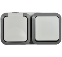 IEK TORS Блок розетка + выключ. гор. 16А IP55 TS242 белый