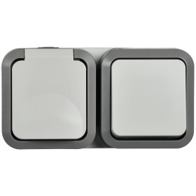 IEK TORS Блок розетка + выключ. гор. 16А IP55 TS242 белый