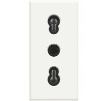 BT Axolute White Розетка 2К+З, 10/16 А 250V с экранированными контактами.