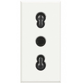 BT Axolute White Розетка 2К+З, 10/16 А 250V с экранированными контактами.