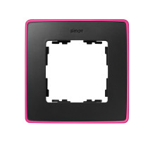 Simon 82 Detail Графит, неоново-розовое основание Рамка 1-ая