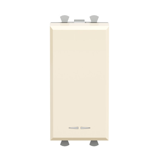 Выключатель двухполюсный одноклавишный модульный, Avanti, ванильная дымка, 1 модуль