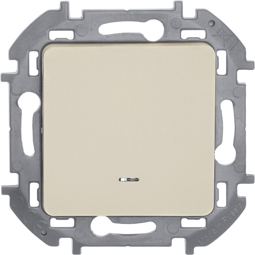 Переключатель одноклавишный с подсветкой/индикацией - Legrand/Daccord Inspiria - 10АХ 250В безвинтовые зажимы - слоновая кость