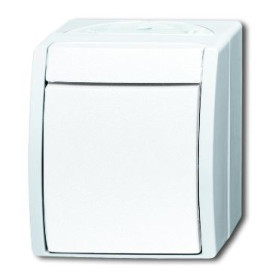 ABB BJE Ocean Альпийский белый Переключатель 1-клавишный накладной IP44