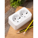 Минск Розетка 2-местная ОП 16А с заземлением белая EKF Basic